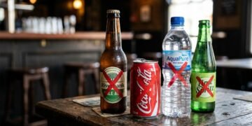 O governo exigirá que bares e restaurantes cobrem uma taxa adicional por cada lata, garrafa ou embalagem vendida