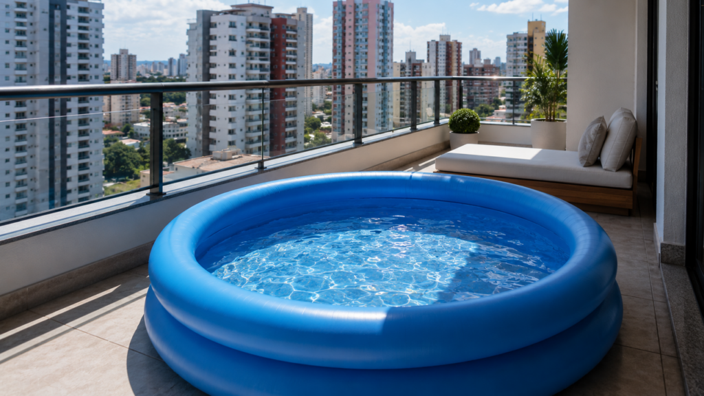Muitos moradores instalam piscina na varanda sem saber deste risco