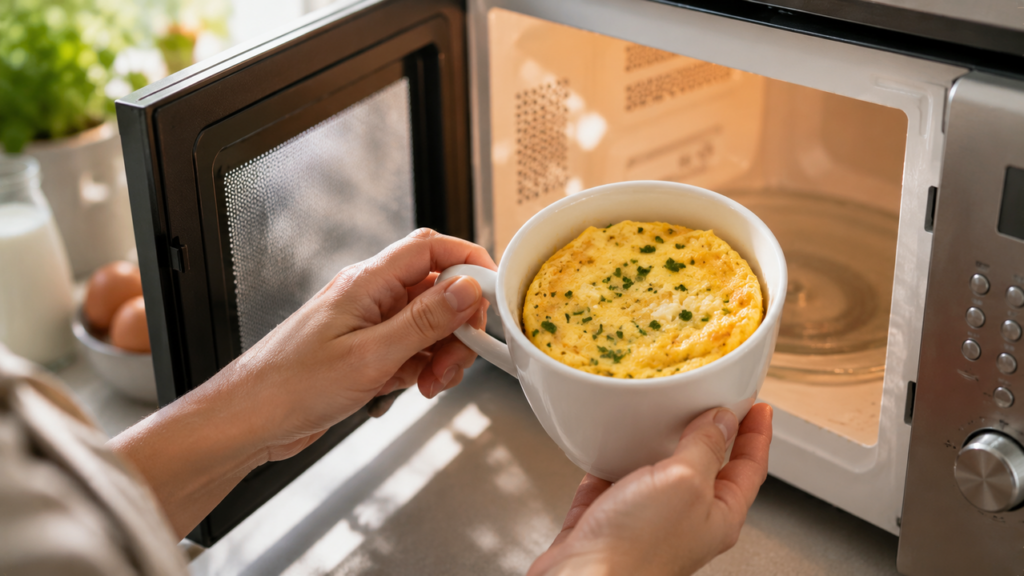 Omelete de micro-ondas pode substituir refeições rápidas do dia