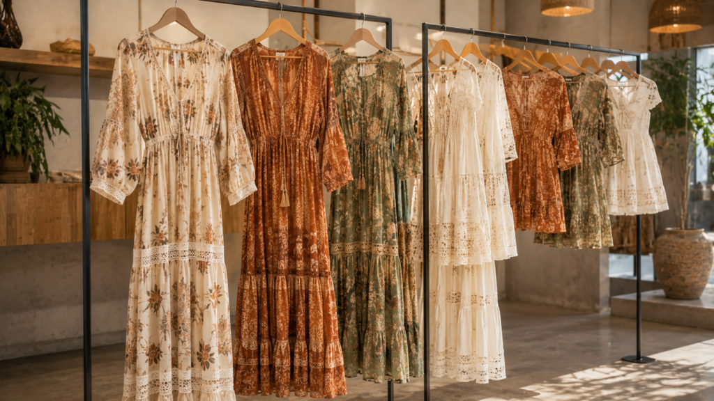 Vestido boho volta à moda e conquista mulheres pela praticidade