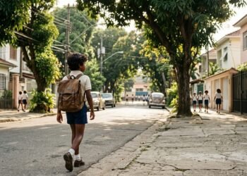 Nos anos 1970 quase todas as crianças iam sozinhas à escola