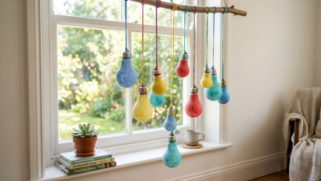 Decoração sustentável transforma lâmpadas em peças criativas