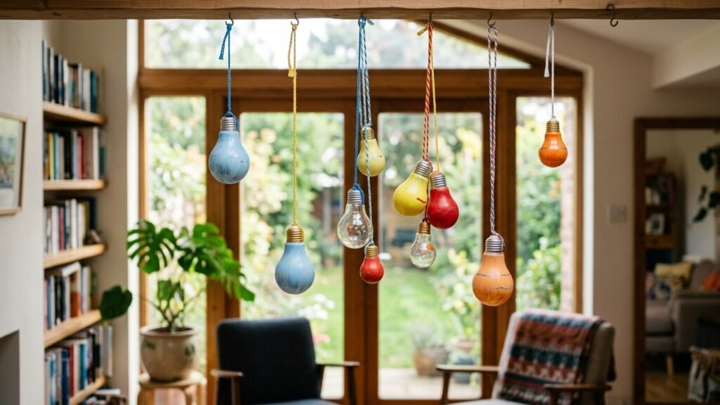 Decoração sustentável transforma lâmpadas em peças criativas