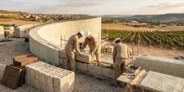 Arquitetos espanhóis constroem vinícola com blocos de hempcrete, um biocompósito de fibras de cânhamo, cal e água, com alta eficiência térmica que reduz a necessidade de sistemas mecânicos de ar condicionado