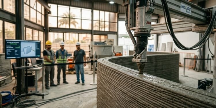 Uma startup sediada em Barcelona lança uma impressora 3D de grande formato, prometendo reduzir o desperdício na construção civil em 60% com a impressão em concreto