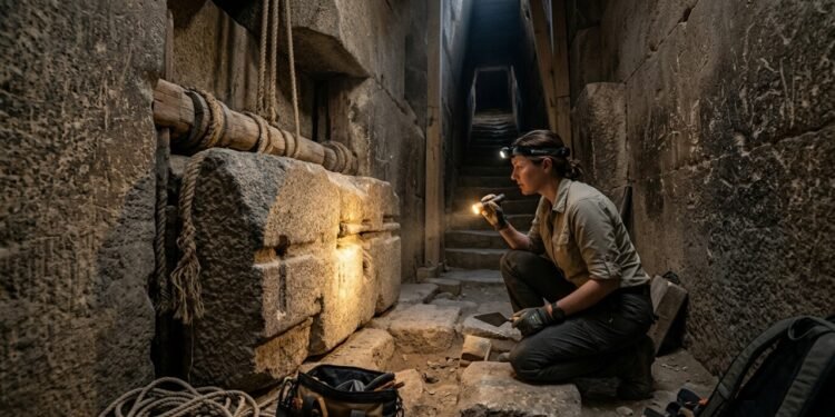 Mecanismo misterioso na Grande Pirâmide desafia teorias da arqueologia tradicional.