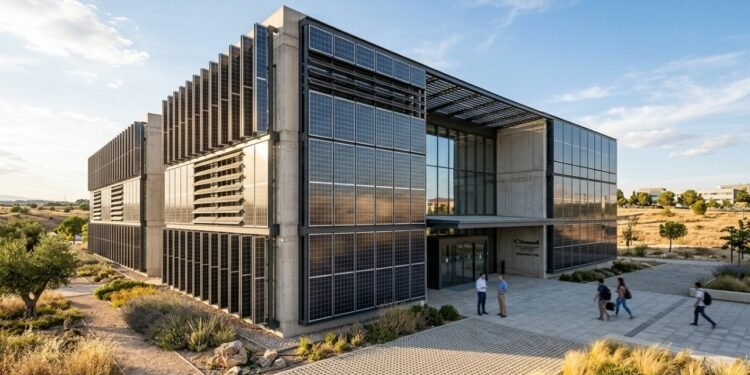O novo edifício da UNED em Las Rozas integra 4.000 módulos fotovoltaicos e um projeto bioclimático em uma área de 12.000 m²