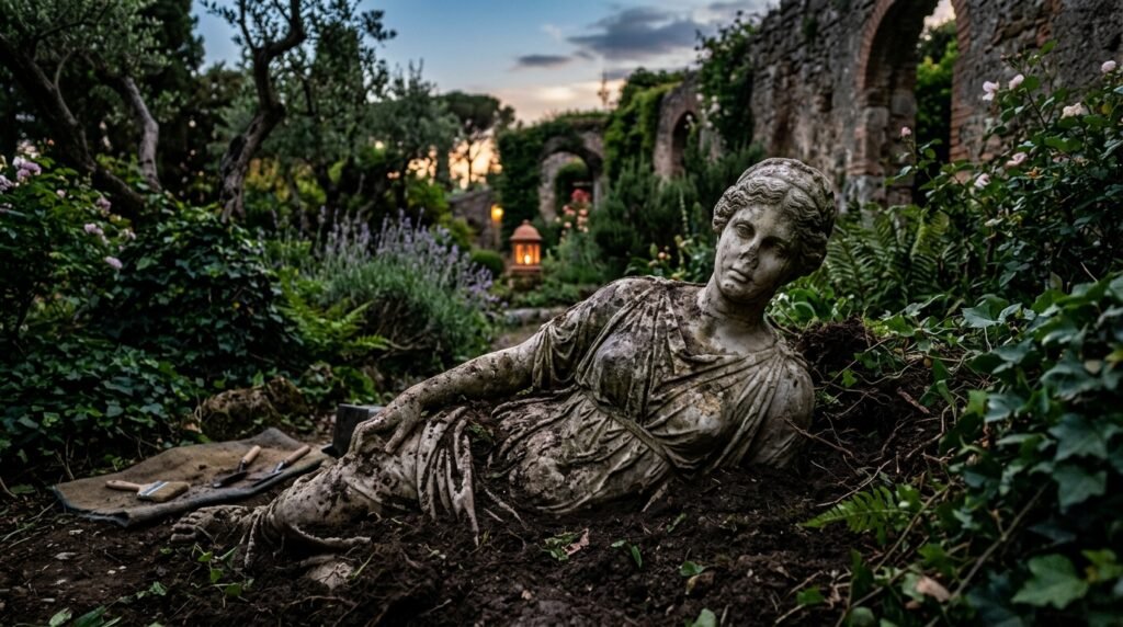 Um menino encontra uma estátua romana de 1.700 anos entre as pedras e arqueólogos não atribuem o mérito à descoberta