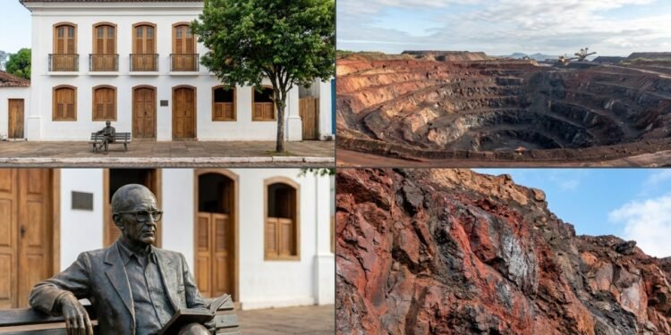 A cidade mineira onde uma montanha de 1.385 metros desapareceu e nasceu o maior poeta do Brasil