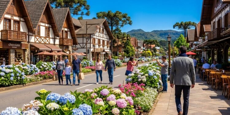 Um pedaço da Europa no Brasil: a cidade de arquitetura alpina que sedia o Natal mais procurado do país há 40 anos