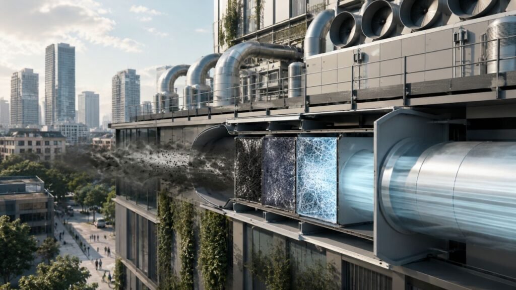 Pesquisadores do MIT desenvolvem filtro de ar que transforma qualquer edifício em uma máquina de captura de carbono com 92% de eficiência líquida, sem consumir energia adicional