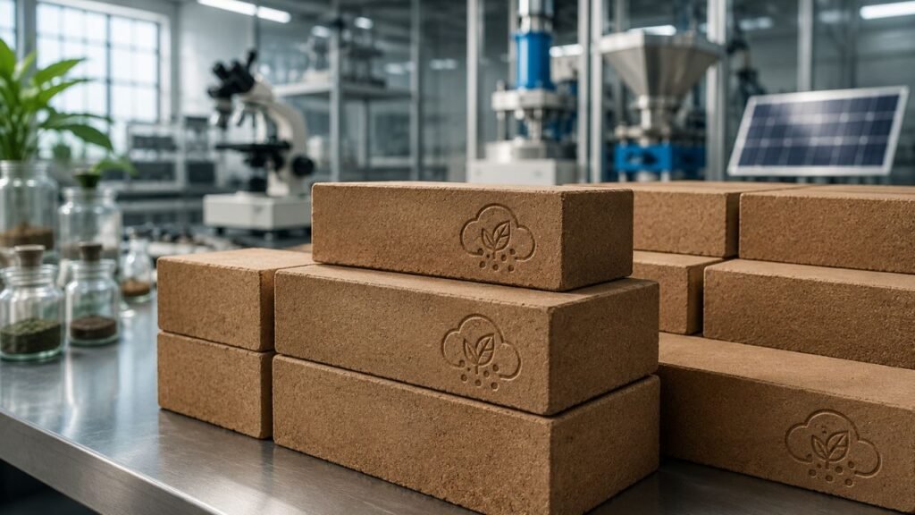 Uma startup britânica desenvolve um novo material de construção que captura carbono, armazena-o permanentemente e o transforma em tijolos recicláveis, com zero emissões na sua fabricação