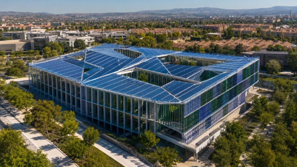 O novo edifício da UNED em Las Rozas integra 4.000 módulos fotovoltaicos e um projeto bioclimático em uma área de 12.000 m²
