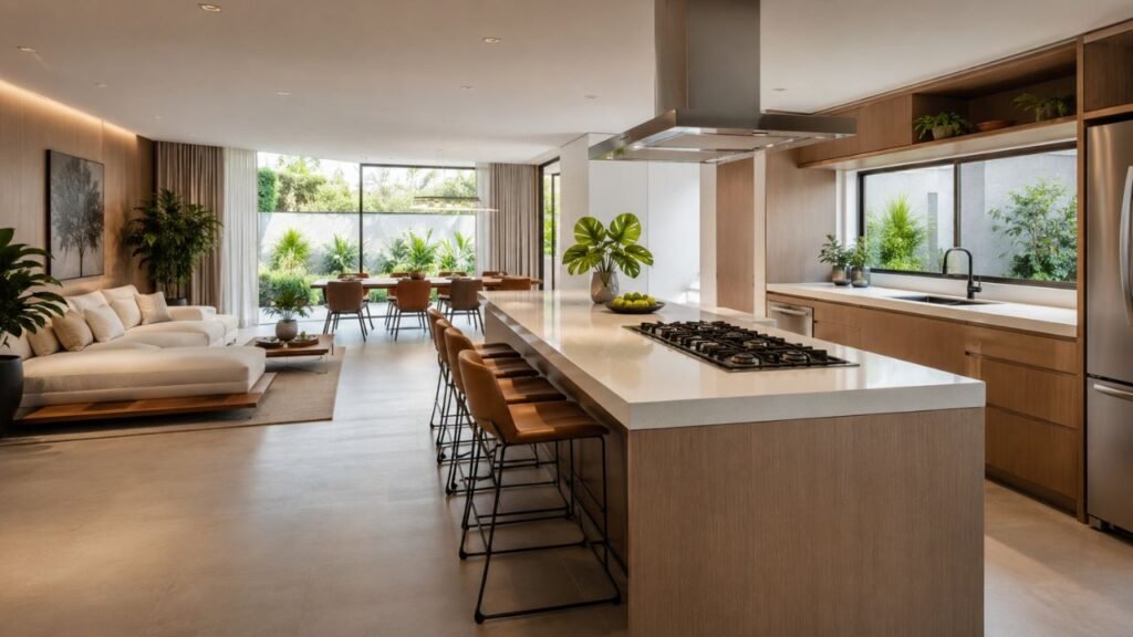 Os erros mais comuns em cozinha americana que prejudicam conforto, circulação e organização