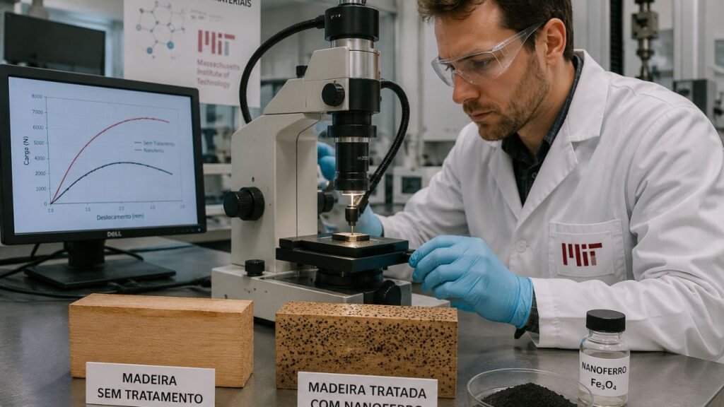 Pesquisadores da Flórida criam madeira reforçada com ferro que aumenta sua rigidez em 260,5% e sua dureza em 127%; ela pode ser uma alternativa mais sustentável às vigas de aço