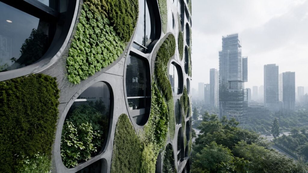 Pesquisadores europeus desenvolvem “tatuagens vivas” com microorganismos que transformam fachadas de edifícios em filtros para CO2 e poluentes