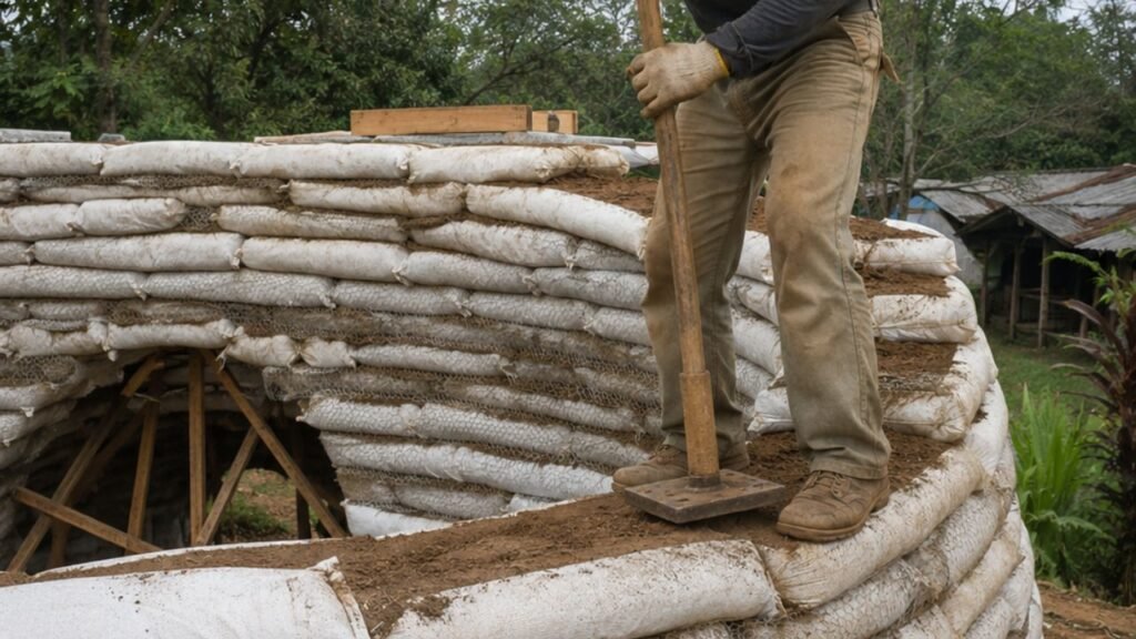 Como construir uma cúpula com sacos de areia