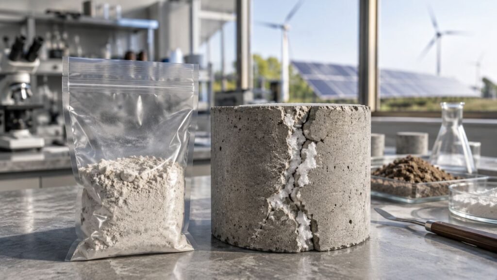 Cientistas desenvolveram um método inovador para liofilizar bactérias, usando-as como uma "cola" para fortalecer o solo e reparar estruturas de concreto
