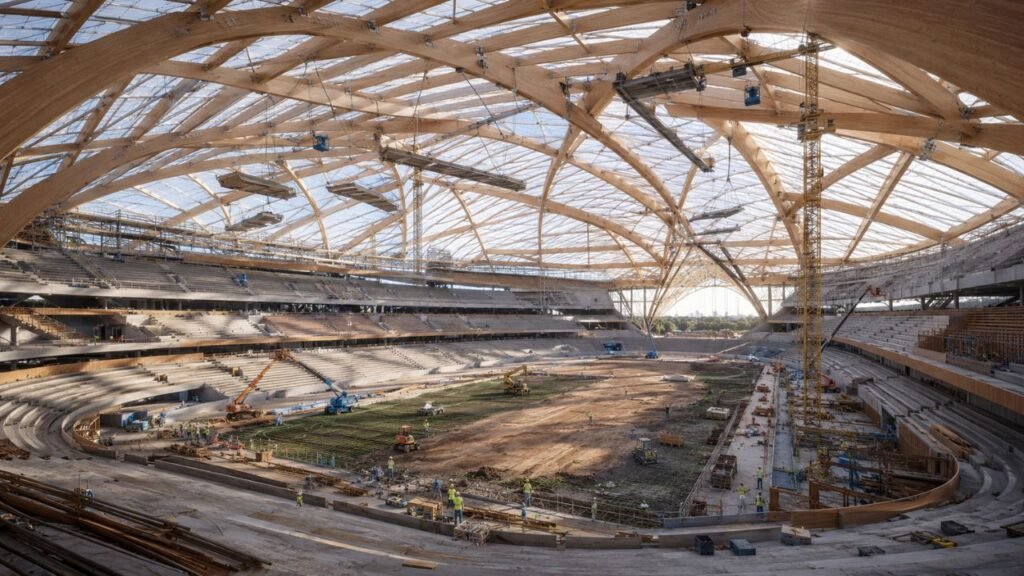 O Estádio RFK, um dos estádios mais emblemáticos internacionalmente, pode ser o maior do mundo construído em madeira