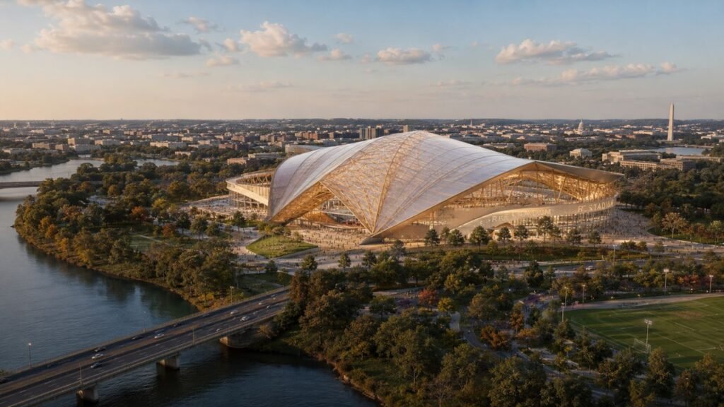 O Estádio RFK, um dos estádios mais emblemáticos internacionalmente, pode ser o maior do mundo construído em madeira