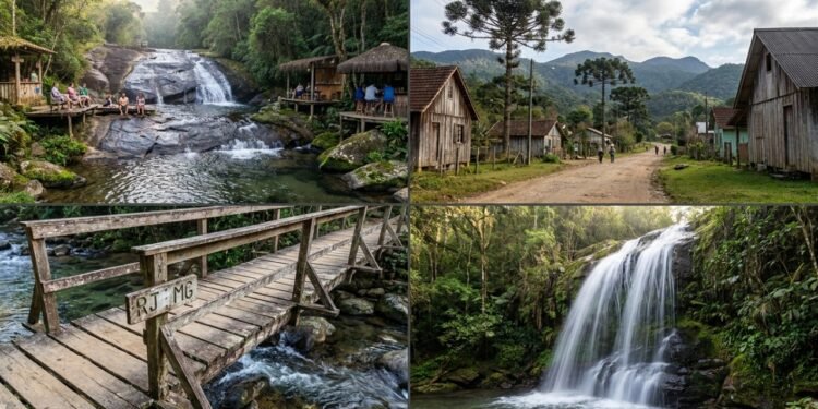 Com inverno perto de zero grau: o vilarejo de clima europeu onde uma ponte de madeira separa dois estados