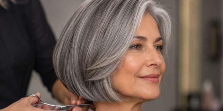Este corte valoriza o cabelo grisalho em mulheres com mais de 50 anos e está fazendo sucesso na gringa