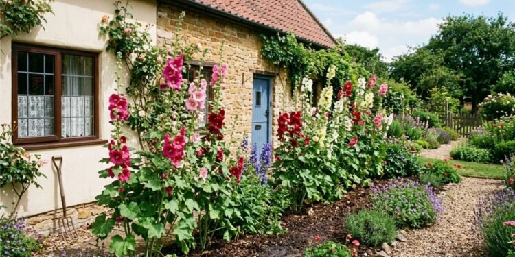 O segredo dos antigos agricultores: por que eles plantavam malvas-rosas nas paredes das casas de fazenda e como essa prática simples ajudava a proteger o lar, melhorar o ambiente e até indicar mudanças no clima