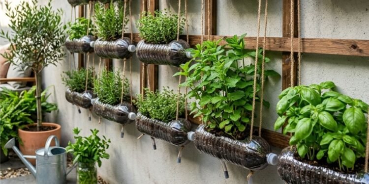 Não jogue garrafas PET vazias fora: veja ideias simples e criativas para transformá-las em vasos suspensos para ervas na varanda, aproveitando espaço, economizando dinheiro e criando um cantinho verde cheio de charme em casa