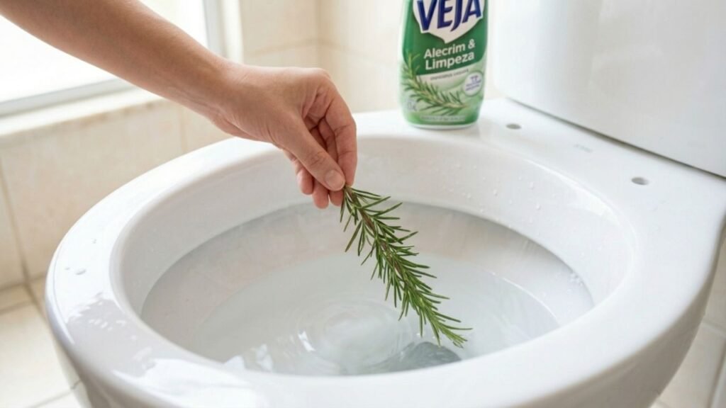 alecrim no vaso sanitário