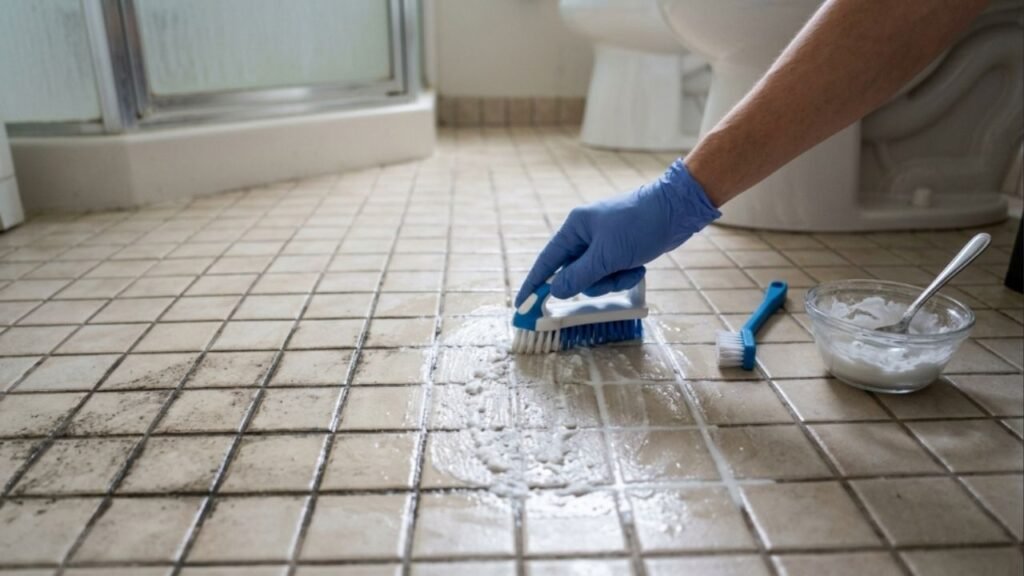 Como limpar e clarear o rejunte encardido do piso com apenas 2 ingredientes e recuperar a aparência de novo do seu banheiro