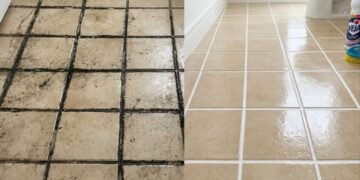 Como limpar e clarear o rejunte encardido do piso com apenas 2 ingredientes e recuperar a aparência de novo do seu banheiro