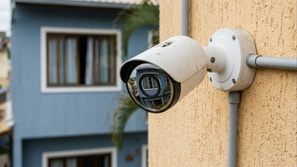 Vizinho instala câmera de segurança apontada para a janela do apartamento ao lado e a Justiça determina a remoção imediata porque o Código Civil proíbe vigilância que invada a privacidade do outro