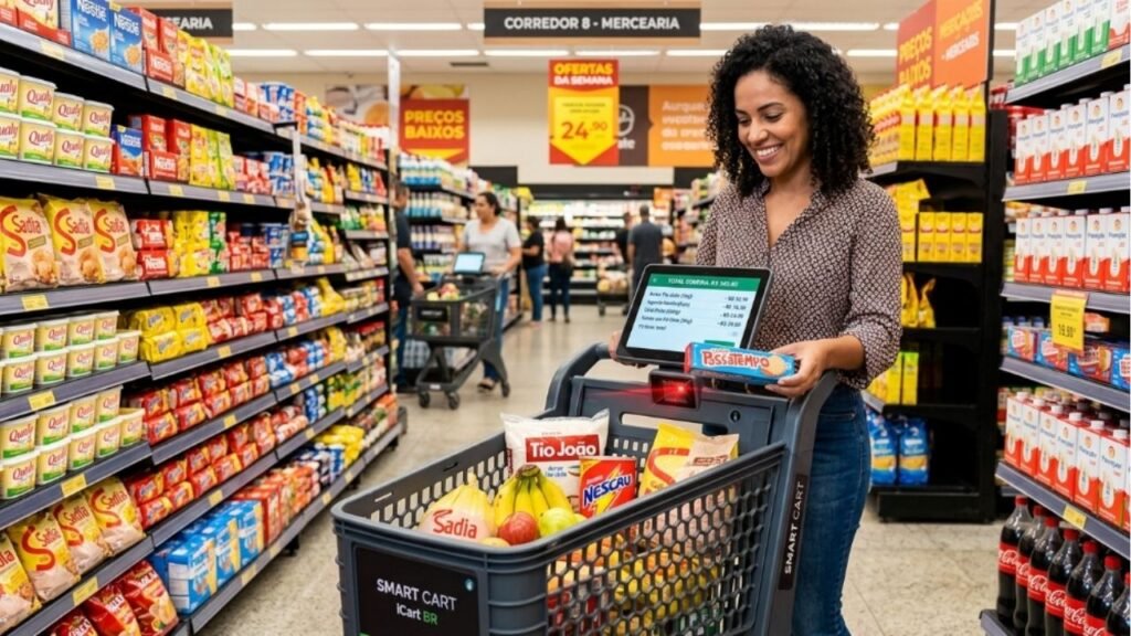 Adeus à esteira do caixa: nova tecnologia que soma a compra sozinha começa a chegar aos mercados brasileiros