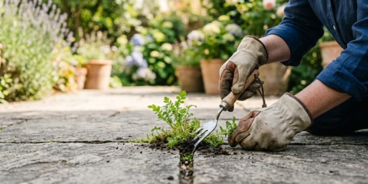 Ervas daninhas entre azulejos: métodos naturais para eliminar o problema