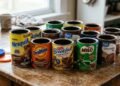Não jogue fora as latas de achocolatado vazias, elas podem virar cachepôs rústicos e elegantes para as plantas da sua casa