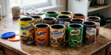 Não jogue fora as latas de achocolatado vazias, elas podem virar cachepôs rústicos e elegantes para as plantas da sua casa