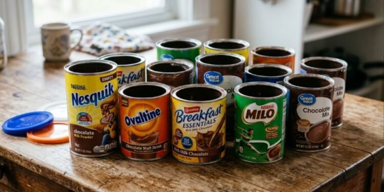 Não jogue fora as latas de achocolatado vazias, elas podem virar cachepôs rústicos e elegantes para as plantas da sua casa