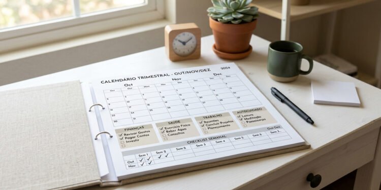 Planejamento anual simplificado ajuda a organizar o ano em quatro focos práticos e possíveis
