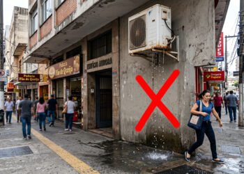 Entra em vigor: ar-condicionado pingando na calçada pode gerar multa de R$ 500 e chegar a quase R$ 18 mil em algumas regiões