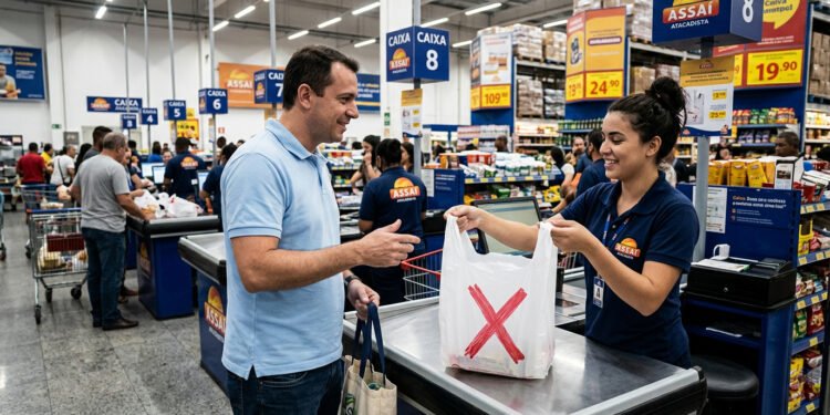 Adeus às sacolas: redes como Assaí e Guanabara já cobram pelo item; veja quanto você vai pagar a partir de agora