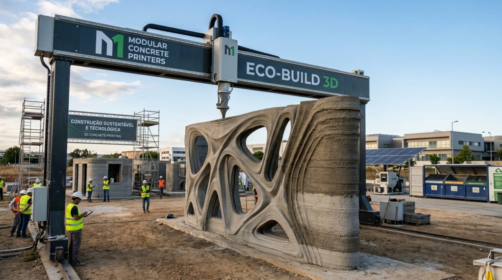 Uma startup sediada em Barcelona lança uma impressora 3D de grande formato, prometendo reduzir o desperdício na construção civil em 60% com a impressão em concreto