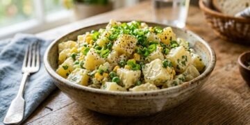 O segredo da maionese de batata tradicional é deixar descansar na geladeira