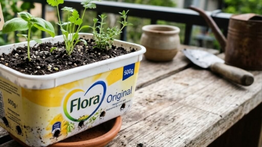 Não jogue potes de margarina vazios fora: ideias para reutilizar essas embalagens como vasos para cultivar cebolinha e temperos na varanda
