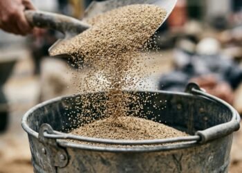 Quantas pás de areia são necessárias para cada saco de cimento de 25 kg?
