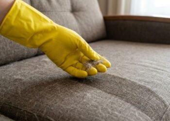 Como remover pelos de cachorro grudados no tecido do sofá usando uma luva de borracha úmida: o truque fácil de limpeza que está na moda e sempre funciona