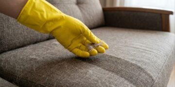 Como remover pelos de cachorro grudados no tecido do sofá usando uma luva de borracha úmida: o truque fácil de limpeza que está na moda e sempre funciona