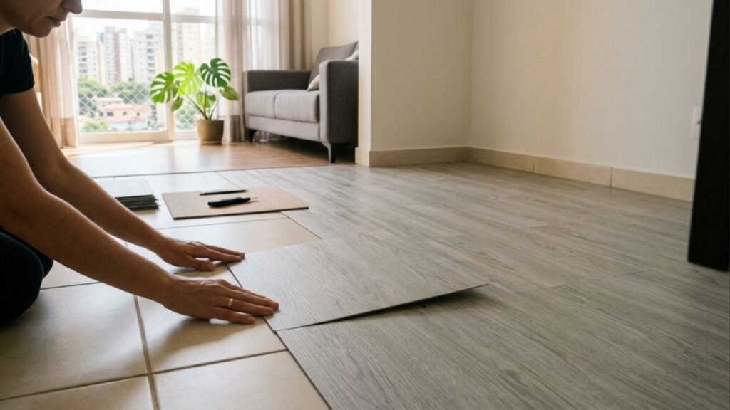 Adeus ao quebra-quebra e entulho na hora de renovar o piso: a nova tendência de revestimento autocolante é mais rápida, não faz sujeira e reduz drasticamente o orçamento da obra