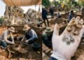 Arqueólogos encontram sob antiga estátua de Buda um depósito ritual com anéis de ouro, brincos de prata e peças de bronze