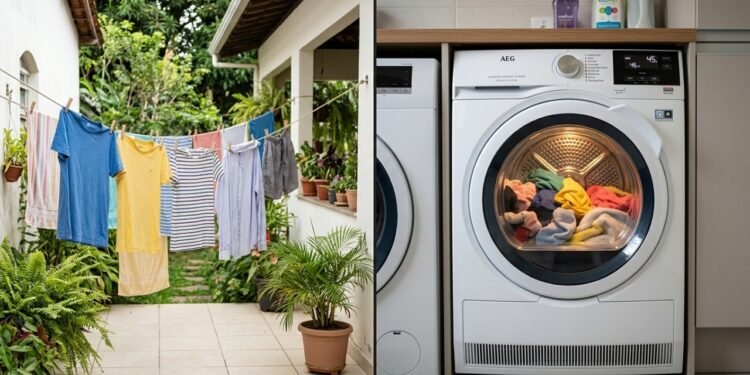 Secar no varal ou na máquina? Veja qual opção é melhor para suas roupas e para o seu bolso