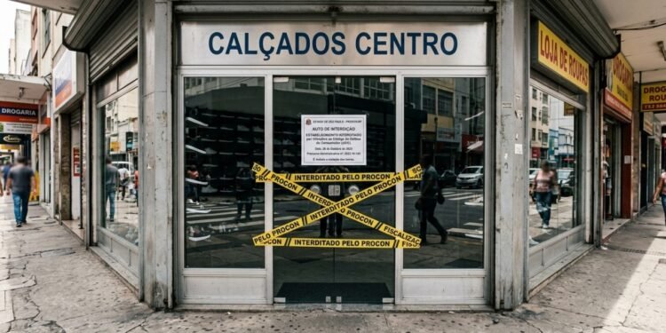 Loja tem atividade suspensa após Procon apreender 1.232 pares de tênis que imitavam marcas conhecidas